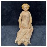 Antique Cloth Body Doll With Composition Head