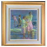 Don Hatfield Signed Print 'Playing at the Beach'