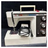 White Rotary Zig Zag Sewing Machine With Case And