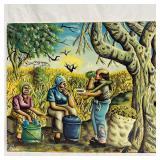 Botswana Village Scene Acrylic Painting Nshima Fie