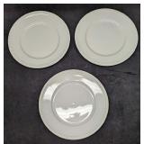 3 Fitz & Floyd Everyday White Beaded Dinner Plates