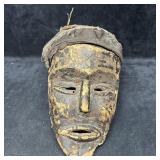 Chokwe African Carved Wood Mask With Fabric Back Z