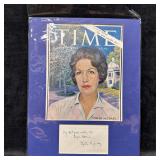 Phyllis McGinley Signed Card Framed With Time Maga