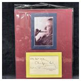 Christopher Morley Signed Autograph Card With Phot