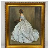 JPL 1969 Portrait Of Woman In White Gown Textured