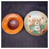 Decorative Wooden Bowl and Royal Austria Hand-Pain