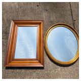 Two Decorative Framed Wall Mirrors Rectangular Woo