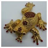 Frog Prince Hutton Wilkinson Red Rhinestone Gold T