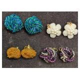Vintage Rhinestones Silver Gold Tone Floral Brooch