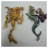 Kirks Folly Fantasy Mermaid Brooches Two Pieces HH
