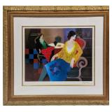 Framed Itzchak Tarkay Little Round Table Seriolith