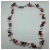 Honora Collection Pearl Carnelian Amethyst Necklac