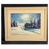 Winter Landscape with Cabinï¿½by J.L.K