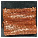 Cee Klein Brown Woven Leather Shoulder Handbag
