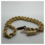 14K Gold Rope Chain  Bracelet W7
