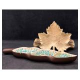 2pc Fall Themed Ceramic Trinket Trays