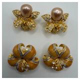 Two Pairs of Nolan Miller Designer Clip-On Earring