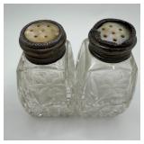 Mother of Pearl Sterling Cap Etched Floral Glass S