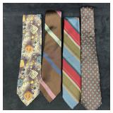 Lot of 4 Designer Men Silk Neckties Yves Saint Lau