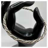 Silverwork Twisted Rope Design Silver Bangle Brace