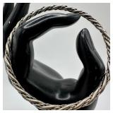 Silverwork Braided Style Twist Rope Bangle Bracele