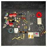 Large Assorted Costume Jewelry Lot Earrings Neckla