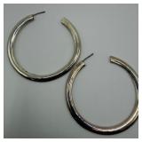 Large Tubular Design Sterling 925 Silver Earrings