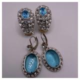 Nolan Miller Blue Crystal Costume Earrings Group I