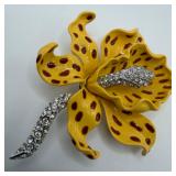 KJL Kenneth Jay Lane Yellow Orchid Bold Yellow Ena