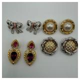 Four Pairs of Nolan Miller Designer Costume Earrin