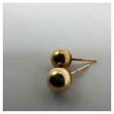 14K Stud Gold Ball Earrings