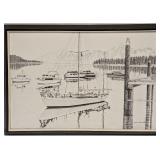 Framed Original Danilo A Piedra Oil On Canvas Boat