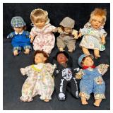 Lot of 7 Vintage Baby Dolls Mixed Brands Gi-Go