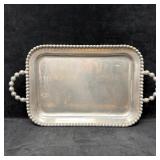 Mariposa Pearled Medium Service Tray Silver Tone A