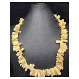 White Shell Coral Style Designed Beaded Long Neckl