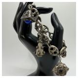 Faux Stone Accent Floral Motif Ornate Fob Charm 80