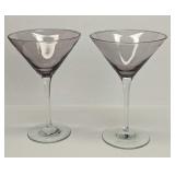 2 Vintage Glass Martini Glasses A