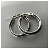 Small Hoop 18K White Gold Italy Earrings W28
