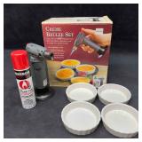 Bon Jour Creme Brulee Set Four White Ramekins and