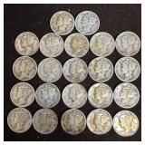 Mercury Dime Mixed Date Ten Cent Coin Collection L