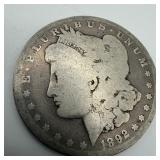1892 Morgan Silver Dollar Coin