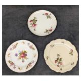 3 Vintage Retired China Floral Salad Plates
