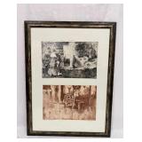 Signed and Numbered Etchings Diptych As a Young Gu