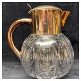 West German Cut Crystal Silverplate Cold Duck Jug
