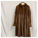 Marten Fur Full Length Coat Rounded Collar Brown H