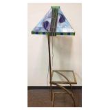 Tiffany Style Stained Glass Lamp with Glass Table