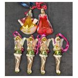 6 Vintage Glass Disney Tinkerbell, Snow White &amp