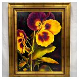 Rachel Thompson Pansy Original Oil on Canvas Yello