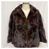 Mahogany Tone Color Mink Fur Jacket Coat Accent Bu