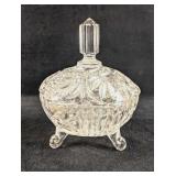 Glass Candy Dish With Lid Footed Elegant Dish